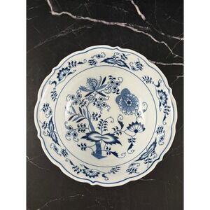 VTG Blue Danube Blue Onion 9in Serving Vegetable Bowl Rectangle Stamp